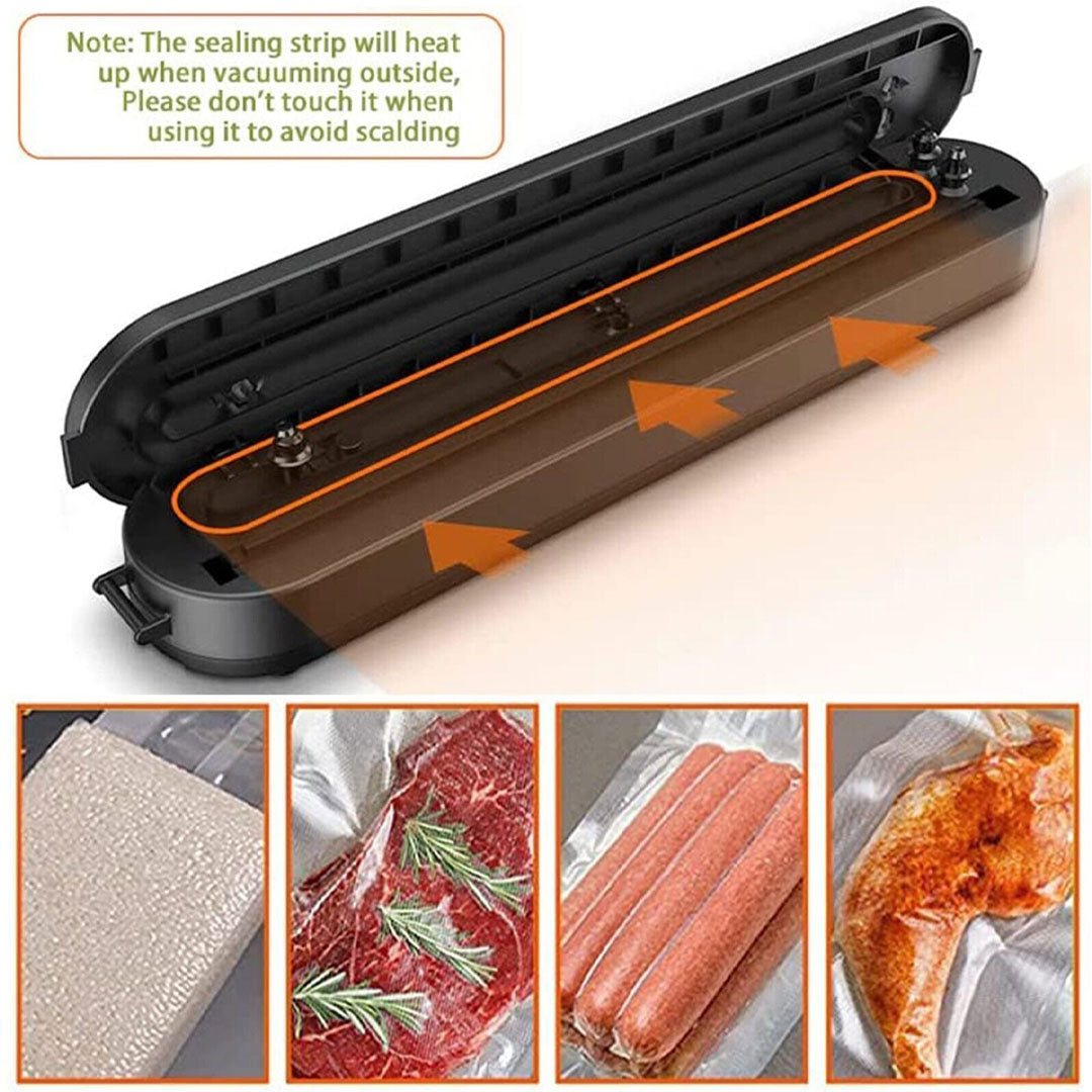 Automatic and Manual Vacuum Food Sealer with 60/110 Bags - Ideal for Dry and Wet Packing