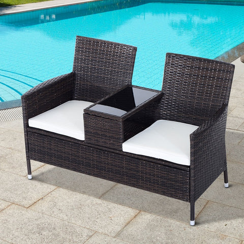 2 Seater Rattan Chair Garden Furniture-Items Online