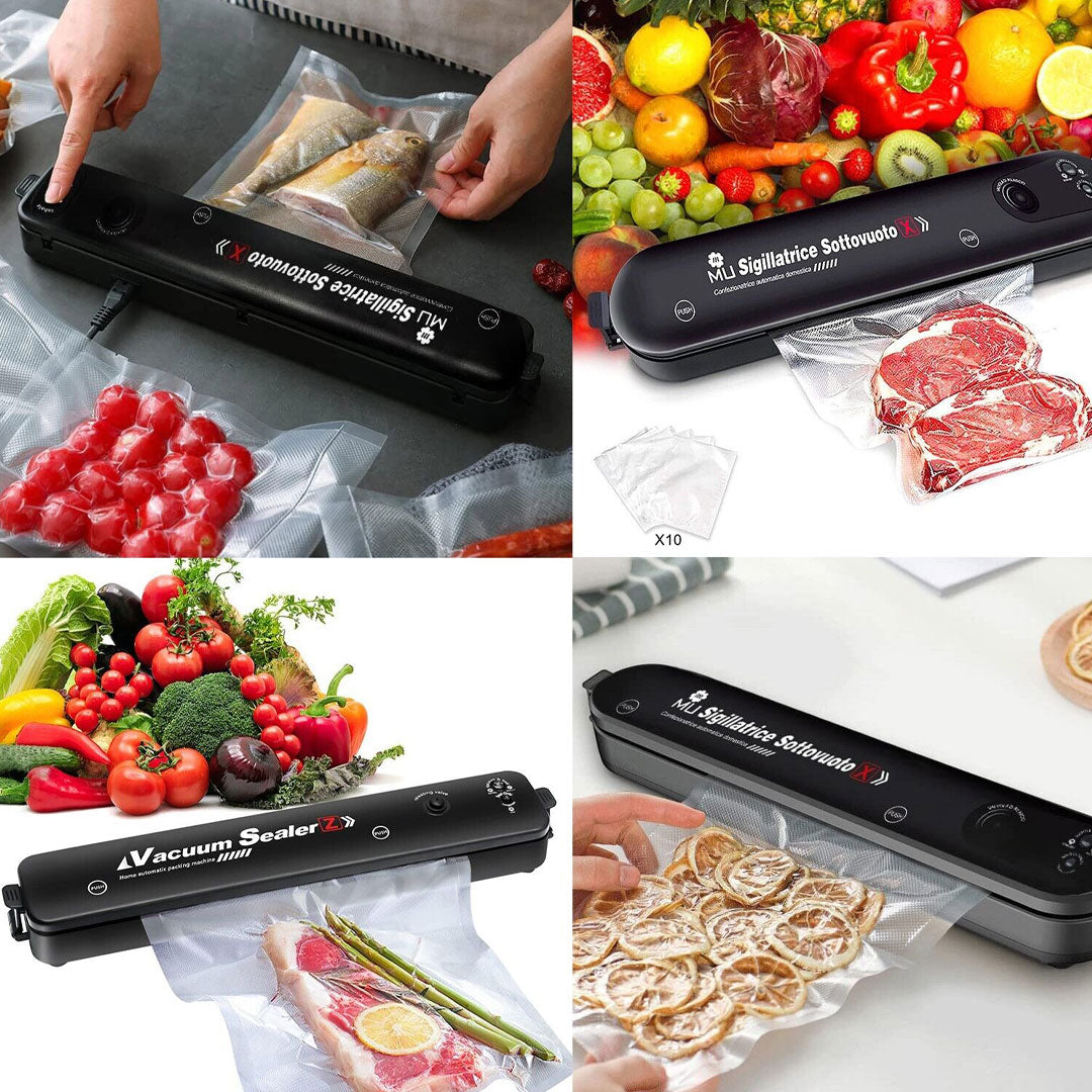 Automatic and Manual Vacuum Food Sealer with 60/110 Bags - Ideal for Dry and Wet Packing